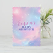 Invitation Ethereal Pastel Pink Blue Cosmic Galaxy Starry (Debout devant)