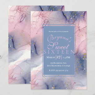 Invitation Ethereal Periwinkle Pink Gold Enk Imaginaire Sweet