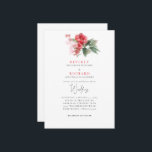 Invitation Ethereal Red floral Elegant Wedding<br><div class="desc">Elégant Faire-part de mariage blanc à fleurs rouges. Réception au même endroit.</div>