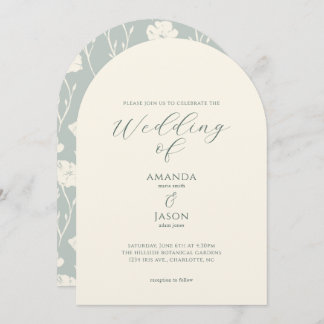 Invitation Ethereal romantic modern floral wedding