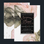 Invitation Éthérée Moody Rose Black Or Inky Glam Sweet 16<br><div class="desc">Personnaliser pour votre événement.</div>