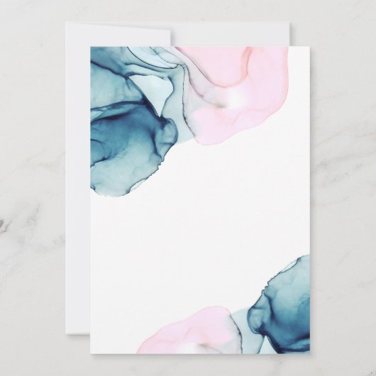 Invitation Éthérée Turquoise rose Élégant Enky Mariage modern (Dos)