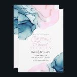 Invitation Éthérée Turquoise rose Élégante sucrerie moderne e<br><div class="desc">invitations</div>