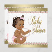 Invitation Éthique Perles de Diamants de fille Baby shower d' (Devant / Derrière)