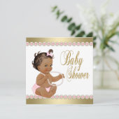 Invitation Éthique Perles de Diamants de fille Baby shower d' (Debout devant)