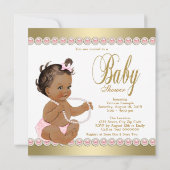 Invitation Éthique Perles de Diamants de fille Baby shower d' (Dos)