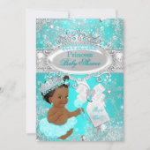 Invitation Ethnic Aqua Wonderland Princess Baby shower (Devant)