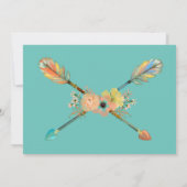 Invitation Ethnic Baby Girl Native Tribal Headdress Moccasins (Dos)