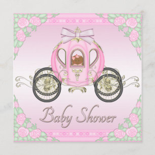 Invitation Ethnic Baby Princess Coach Rose Roses Baby shower