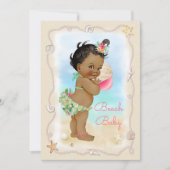 Invitation Ethnic Beach Baby Conch Baby shower Shell (Devant)