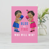 Invitation Ethnic Boxing Babies Genre Reveal Party (Debout devant)