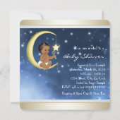 Invitation Ethnic Boy Moon and Back Baby shower (Dos)
