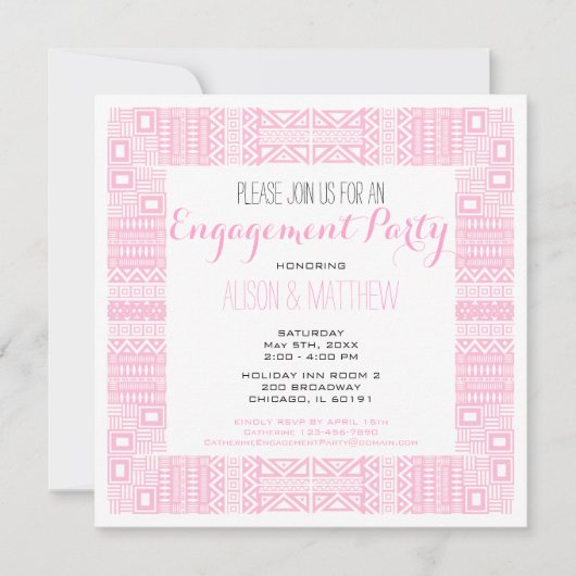 Invitation Ethnic Design Custom Engagement Party #1 (Devant)