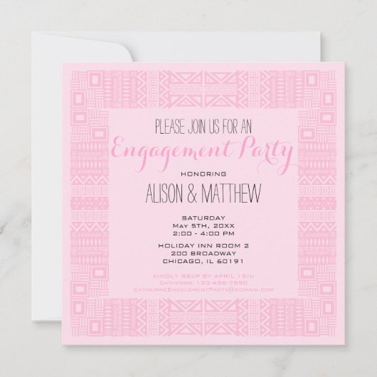Invitation Ethnic Design Custom Engagement Party #2 (Devant)