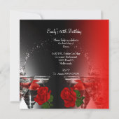 Invitation Ethnic Fabuleux 60e anniversaire Red Roses Martini (Dos)