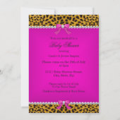 Invitation Ethnic Girl Baby shower Leopard Hot Rose (Dos)