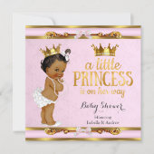 Invitation Ethnic Little Princess Baby shower Rose Gold (Devant)