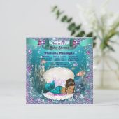 Invitation Ethnic Mermaid Princess Baby shower (Debout devant)