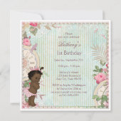 Invitation Ethnic Paris Princess Shabby Chic 1er anniversaire (Dos)