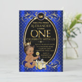 Invitation Ethnic Prince First Birthday Party (Debout devant)