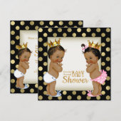 Invitation Ethnic Prince Princess Baby shower de révélation d (Devant / Derrière)