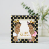Invitation Ethnic Prince Princess Baby shower de révélation d (Debout devant)