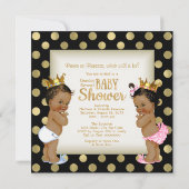 Invitation Ethnic Prince Princess Baby shower de révélation d (Dos)