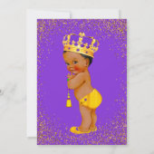 Invitation Ethnic Prince Purple et Gold Boy Baby shower (Dos)