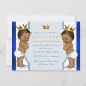 Invitation Ethnic Prince Twin Boy Baby shower (Dos)