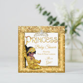 Invitation Ethnic Princess Baby shower Gold High Heure Partie (Debout devant)