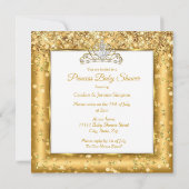 Invitation Ethnic Princess Baby shower Gold High Heure Partie (Dos)