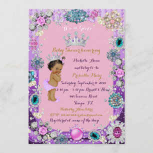Invitation Ethnic Princess Baby shower Invitation, Princess.