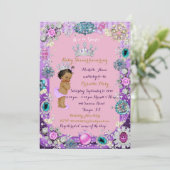 Invitation Ethnic Princess Baby shower Invitation, Princesse. (Debout devant)