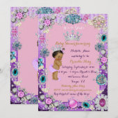 Invitation Ethnic Princess Baby shower Invitation, Princesse. (Devant / Derrière)