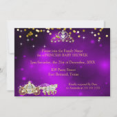 Invitation Ethnic Princess Baby shower Purple Tiara Carriage (Dos)