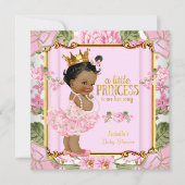 Invitation Ethnic Princess Baby shower Rose Rose Floral (Devant)