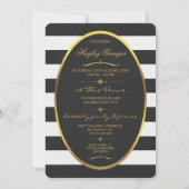 Invitation Ethnic Princess Ballerina Baby Black White Stripes (Dos)