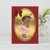 Invitation Ethnic Princess Ballerina Fake Gold Foil Parties s (Debout devant)