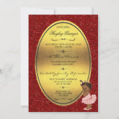 Invitation Ethnic Princess Ballerina Fake Gold Foil Parties s (Dos)