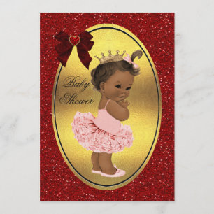 Invitation Ethnic Princess Ballerina Fake Gold Foil Parties s