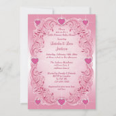 Invitation Ethnic Princess Ballerina Love Hearts Baby shower (Dos)