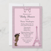 Invitation Ethnic Princess Eiffel Tower Polka Dot Baby shower (Dos)
