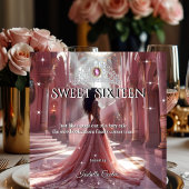 Invitation Ethnic Princess Sweet 16 Anniversaire de fête rose