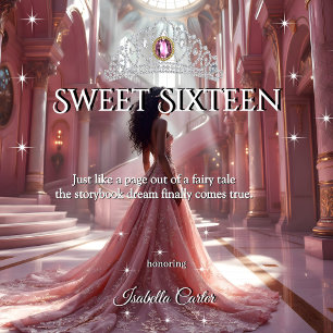 Invitation Ethnic Princess Sweet 16 Anniversaire de fête rose