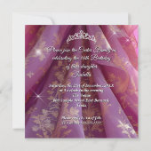 Invitation Ethnic Princess Sweet 16 Anniversaire rose violet (Dos)