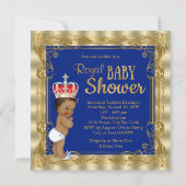 Invitation Ethnic Royal Blue Gold Royal Prince Baby shower (Dos)
