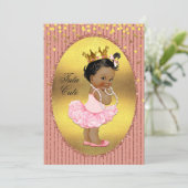 Invitation Ethnic Tutu Cute Faux Gold Foil Parties scintillan (Debout devant)