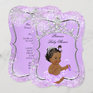 Invitation Ethnique de Princess Baby shower Wonderland Lilac