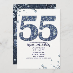 Invitation Étincelle à bille de Denim & Diamonds 55E 55 Anniv