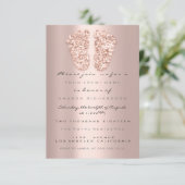 Invitation Étincelle Crystals Drives Rose Gold Baby shower Pi (Debout devant)